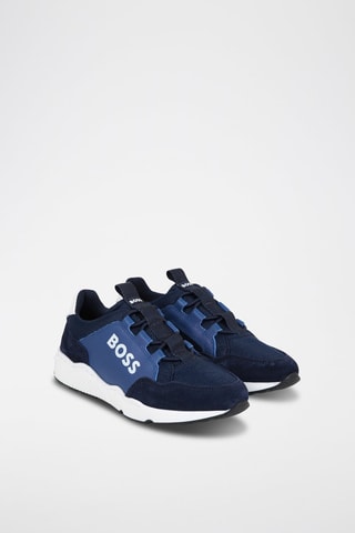Baskets en cuir - Bleu marine et blanc - Boss