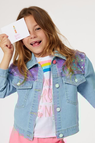 Veste en jean et barrette - Bleu - Billieblush