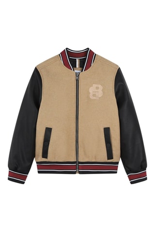 Bomber en laine - Beige et noir - Boss