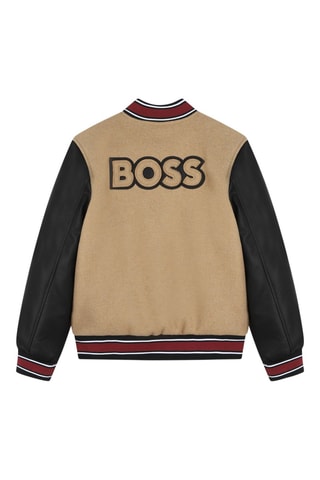 Bomber en laine - Beige et noir - Boss