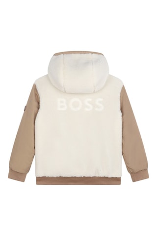 Blouson réversible à capuche - Marron et écru - Boss