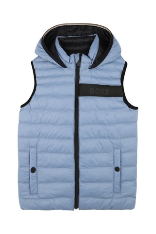 Doudoune réversible sans manches - Noir et ciel - Boss