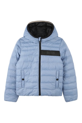 Doudoune réversible à capuche - Noir et ciel - Boss