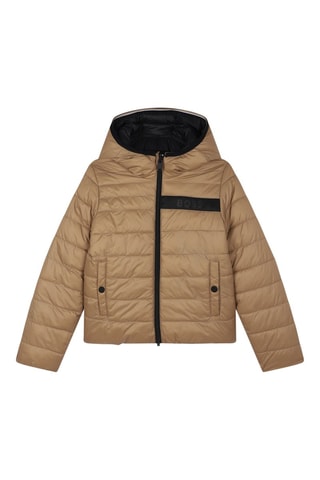 Doudoune réversible à capuche - Noir et marron - Boss