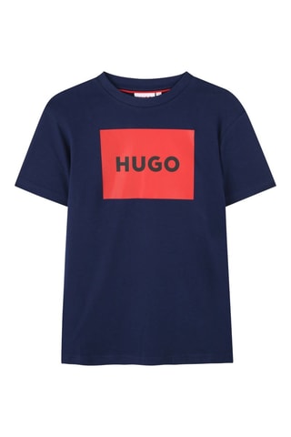 T-shirt en coton biologique - Bleu marine - Hugo