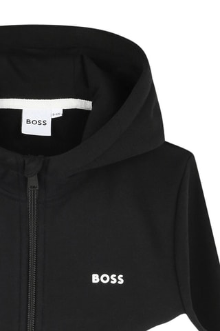 Sweat à capuche - Noir et gris clair chiné - Boss