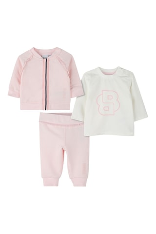 Ensemble 3 pièces en coton biologique - Rose et écru - Boss