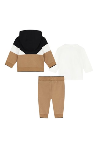 Ensemble 3 pièces en coton biologique - Marron et blanc - Boss