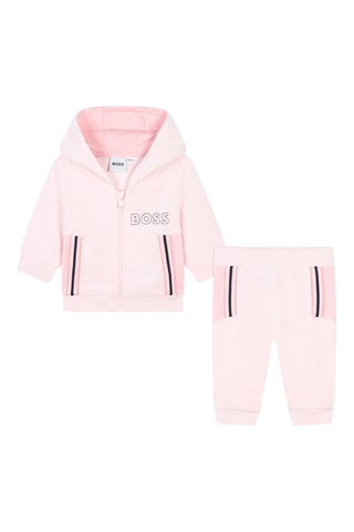 Sweat à capuche et jogging en coton biologique - Rose - Boss