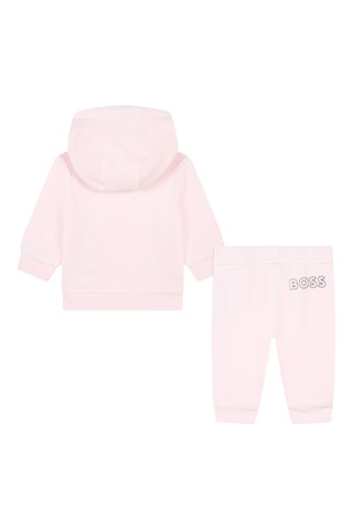 Sweat à capuche et jogging en coton biologique - Rose - Boss