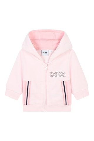 Sweat à capuche et jogging en coton biologique - Rose - Boss