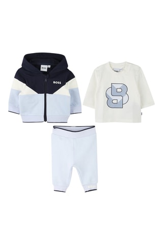 Ensemble 3 pièces en coton biologique - Bleu marine et bleu-gris - Boss