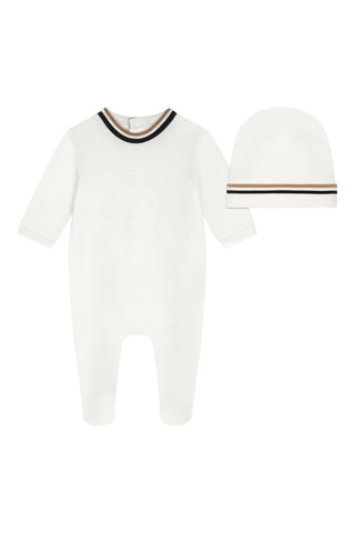 Dors-bien et bonnet en coton biologique - Blanc - Boss