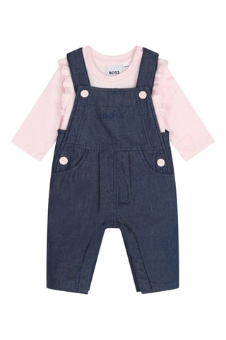 T-shirt et salopette - Rose et bleu marine - Boss