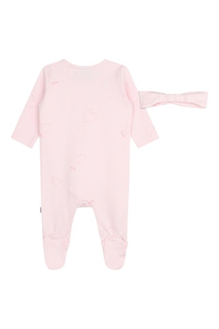 Grenouillère et bandeau en coton biologique - Rose - Boss