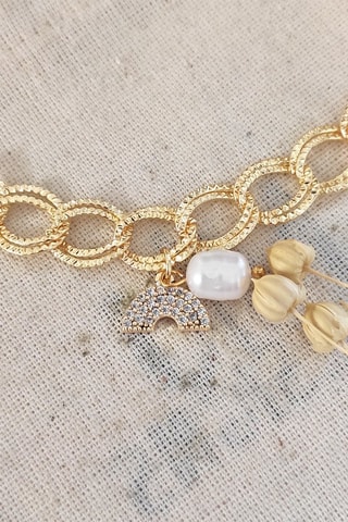 Pulsera - Chapado en oro amarillo, nácar y circones