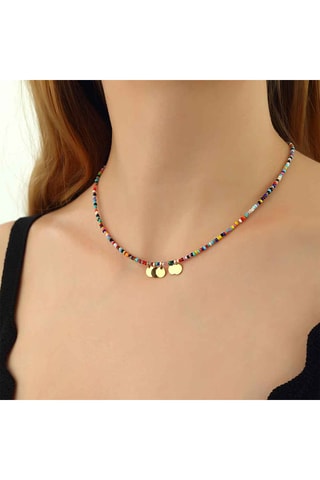 Collar - Latón chapado en oro y perlas de guijarro