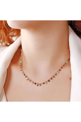 Collar - Latón chapado en oro y cuentas Miyuki