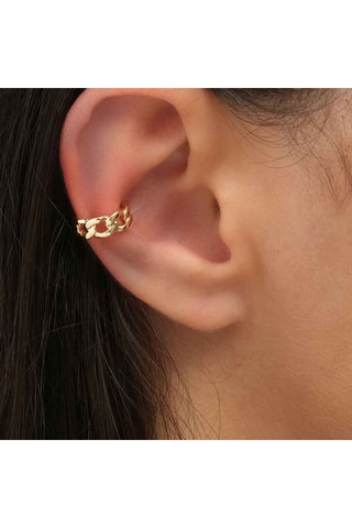 Earcuff de cadena - Latón chapado en oro