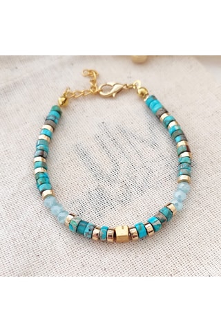 Pulsera de perlas - Latón chapado en oro