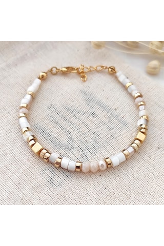 Pulsera de perlas - Latón chapado en oro 