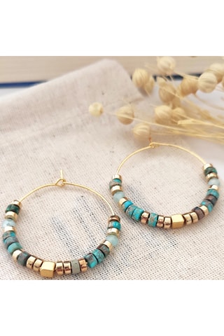 Argolas - Latão banhado a ouro e pérolas 