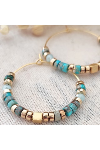 Argolas - Latão banhado a ouro e pérolas 