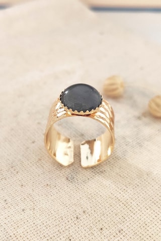Anillo bañado en oro fino amarillo - Ojo de gato