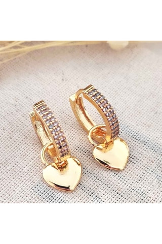 Criollas de corazones - Latón bañado en oro fino y circones