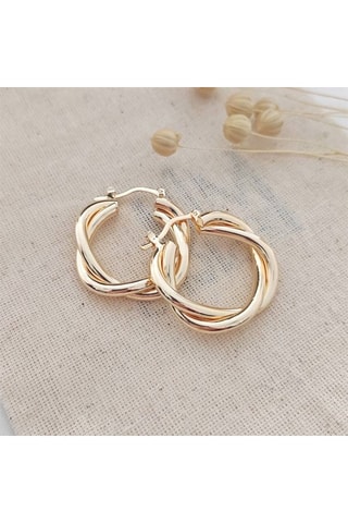 Argolas torcidas - Latão banhado a ouro 