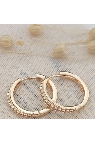 Argolas - Latão banhado a ouro e zircões