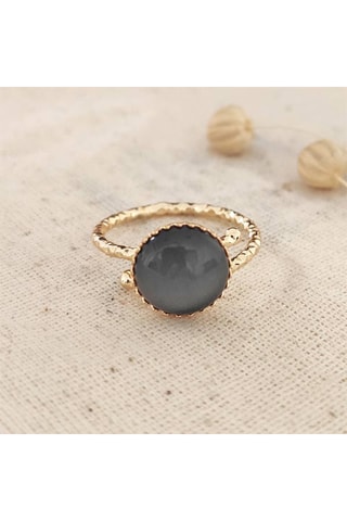 Anillo fino ajustable - Latón chapado en oro y piedra de Ceyt