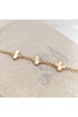 Pulsera de trébol - Latón chapado en oro
