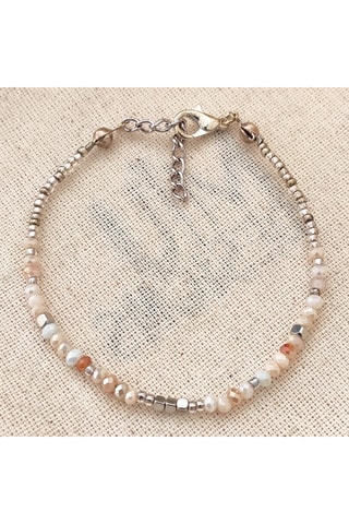 Pulsera - Latón chapado en oro y perlas 