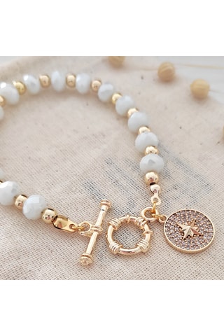 Pulsera de perlas - Latón chapado en oro