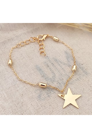 Pulsera de cadena de estrella - Latón chapado en oro 
