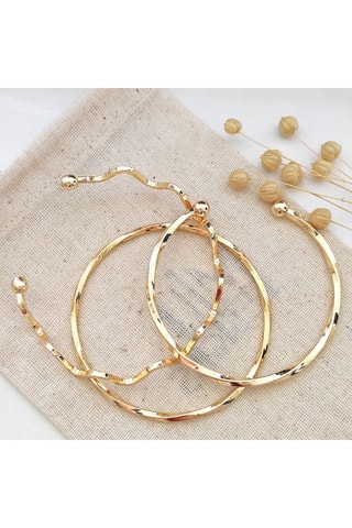 Trío de pulseras - Latón chapado en oro 