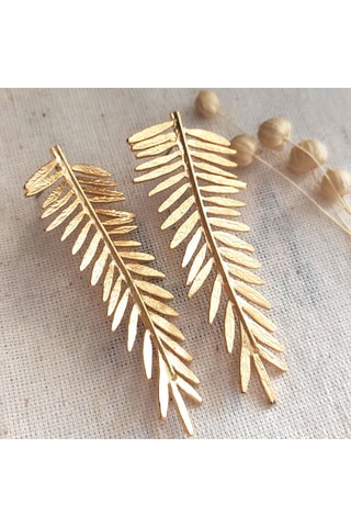Pendientes de hojas - Latón chapado en oro