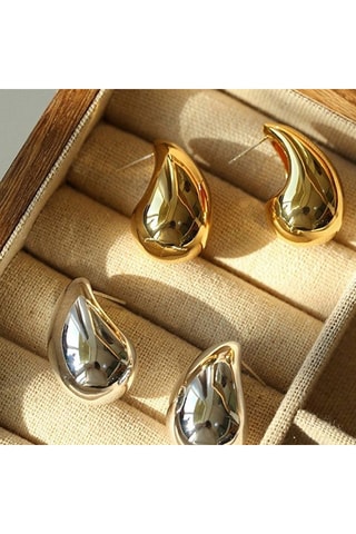 Pendientes de gota - Latón chapado en oro