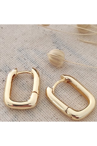 Argolas quadradas - Latão banhado a ouro 