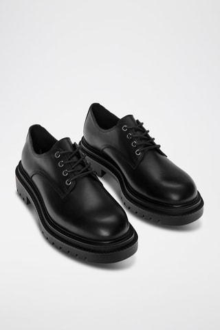 Derbies em couro - Preto