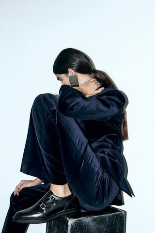 Derbies de couro - Preto