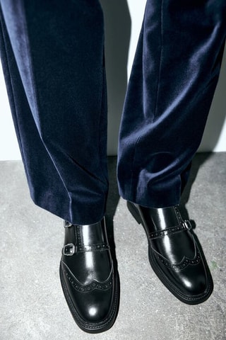 Derbies de couro - Preto