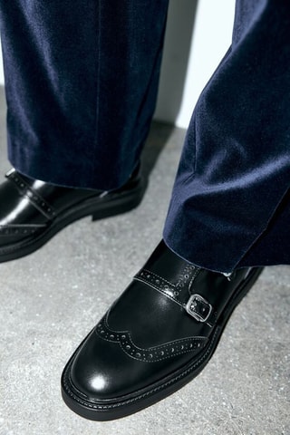 Derbies de couro - Preto