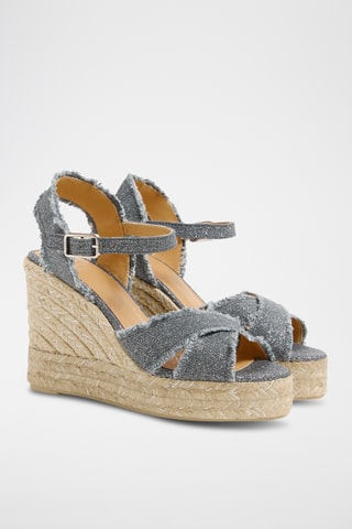 Alpargatas com cunha em linho Bromelia - Cinzento