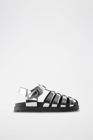 Sandalias con plataforma - Negro y plateado