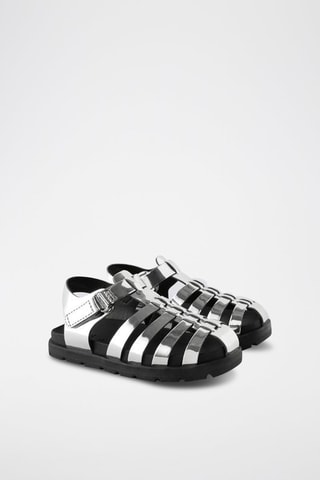 Sandalias con plataforma - Negro y plateado