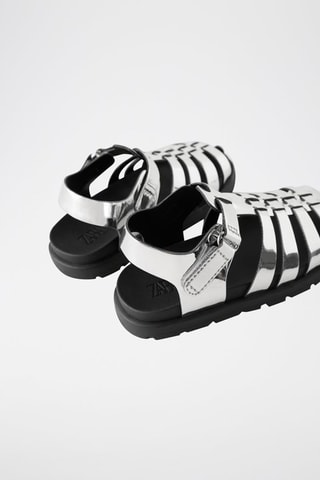 Sandalias con plataforma - Negro y plateado