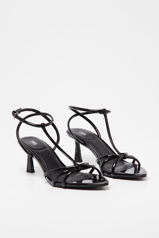 Sandálias de salto envernizados - Preto
