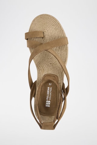 Sandálias com plataforma em nobuck - Castanho